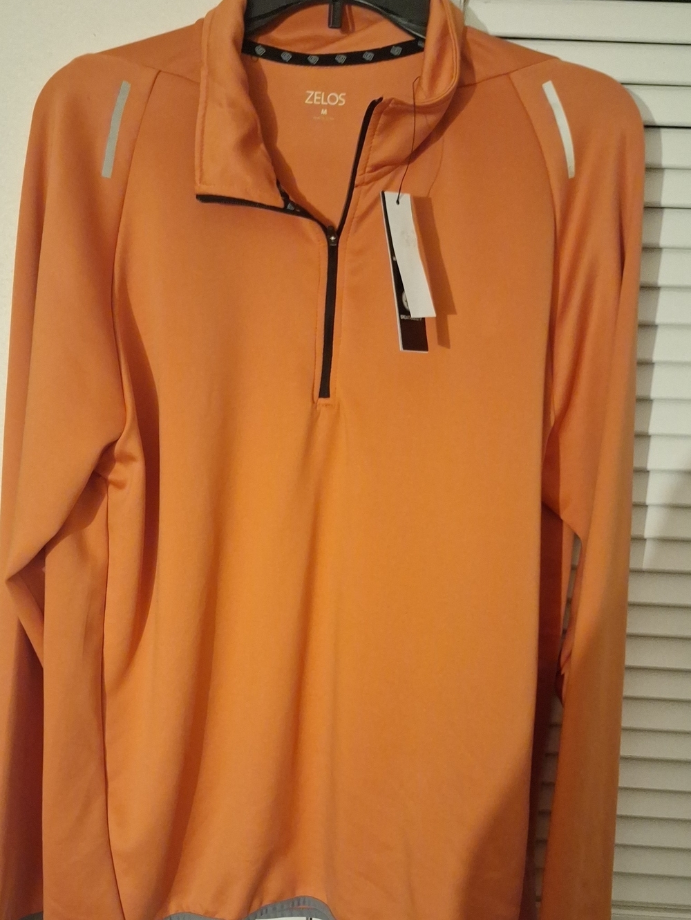 ZELOS Men’s Orange Lightweight Quarter-Zip Training Top